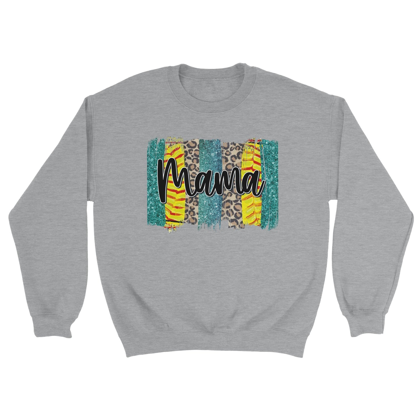 Leopard Softball Mama Classic Unisex Crewneck Sweatshirt