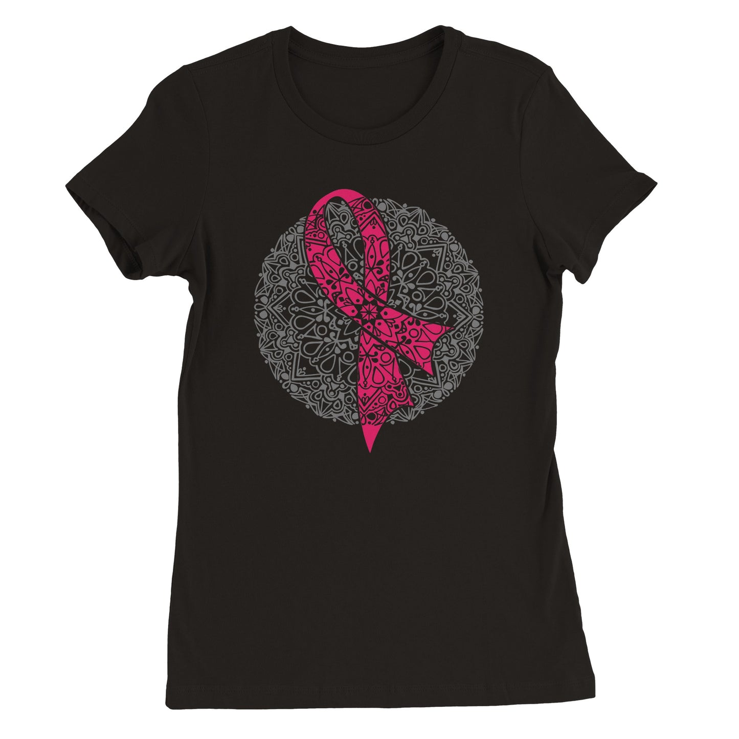 Breast Cancer Mandala Premium Womens Crewneck T-shirt