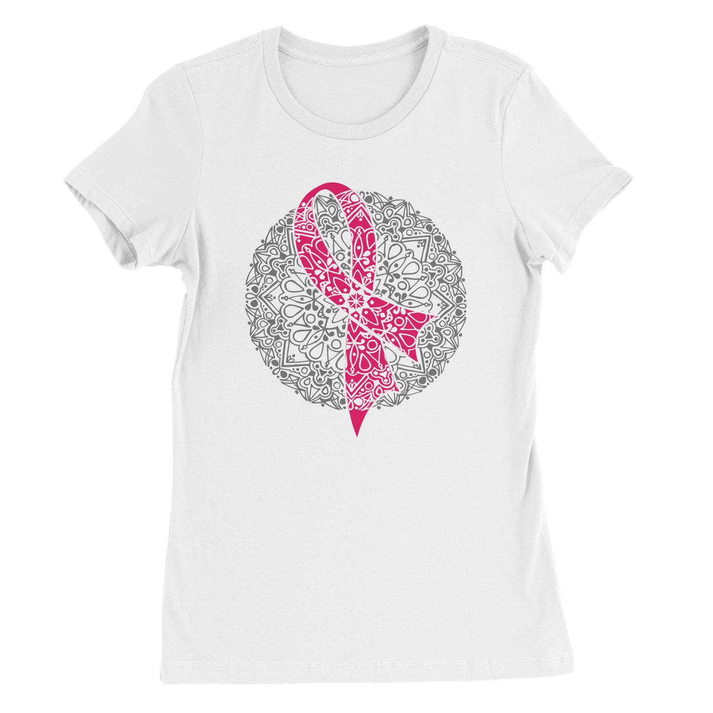 Breast Cancer Mandala Premium Womens Crewneck T-shirt