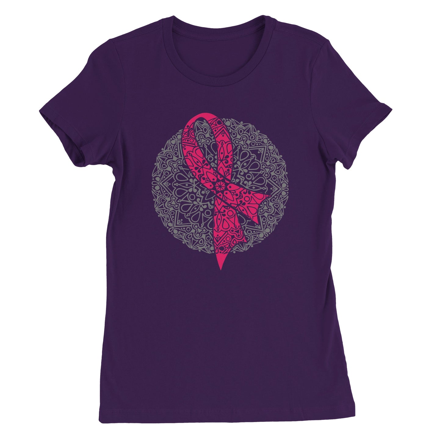 Breast Cancer Mandala Premium Womens Crewneck T-shirt
