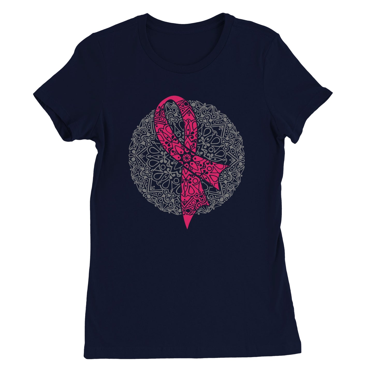 Breast Cancer Mandala Premium Womens Crewneck T-shirt