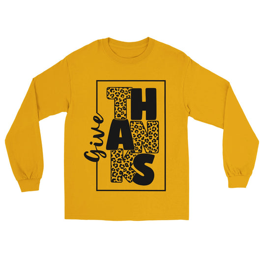 Give Thanks Leopard Unisex Longsleeve T-shirt