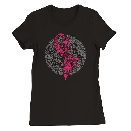 Breast Cancer Mandala Premium Womens Crewneck T-shirt