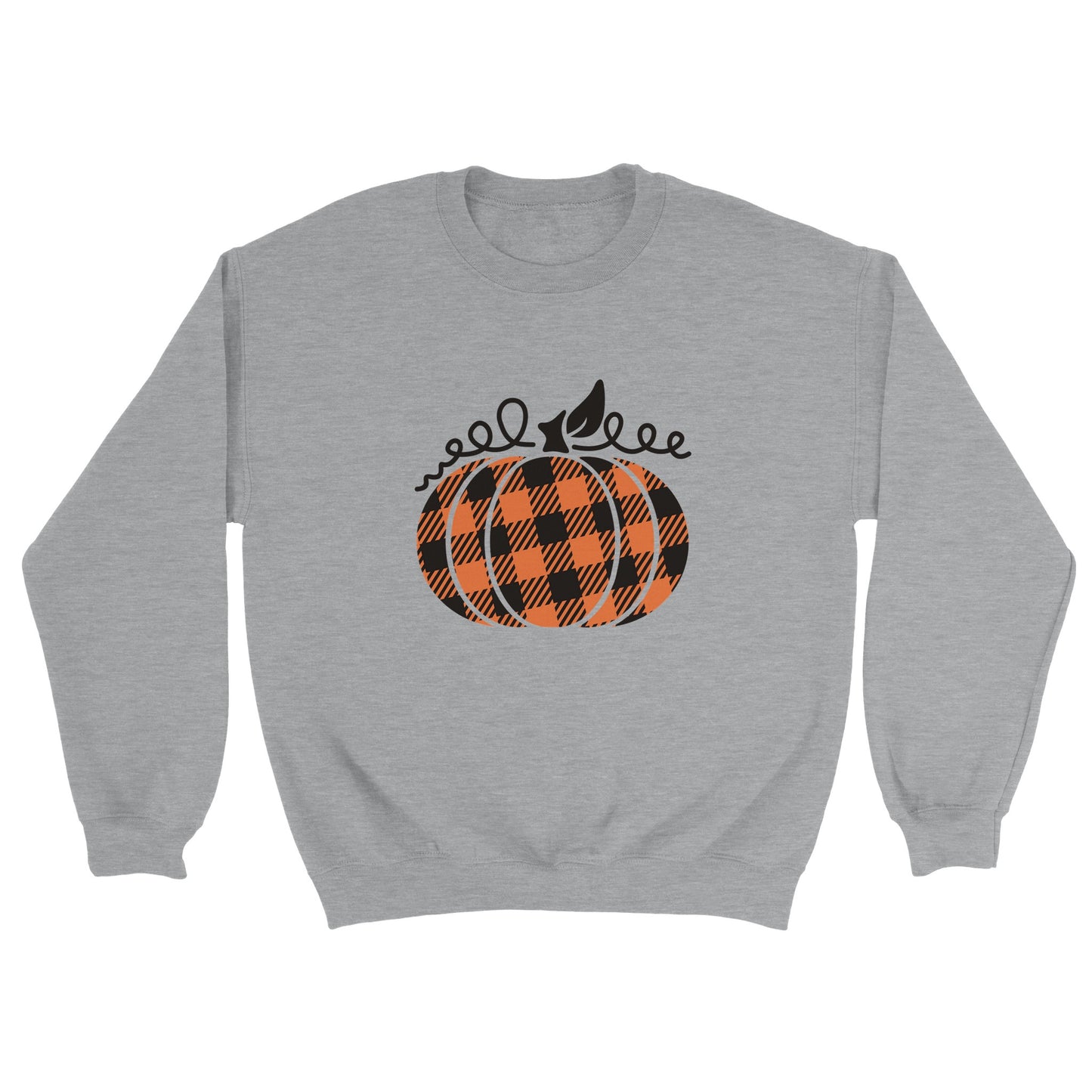 Plaid Pumpkin Classic Unisex Crewneck Sweatshirt