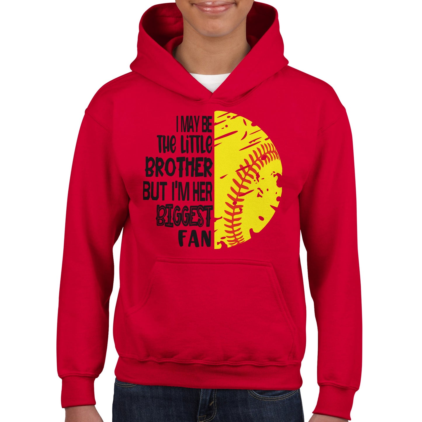 Little Brother Biggest Fan Classic Kids Pullover Hoodie