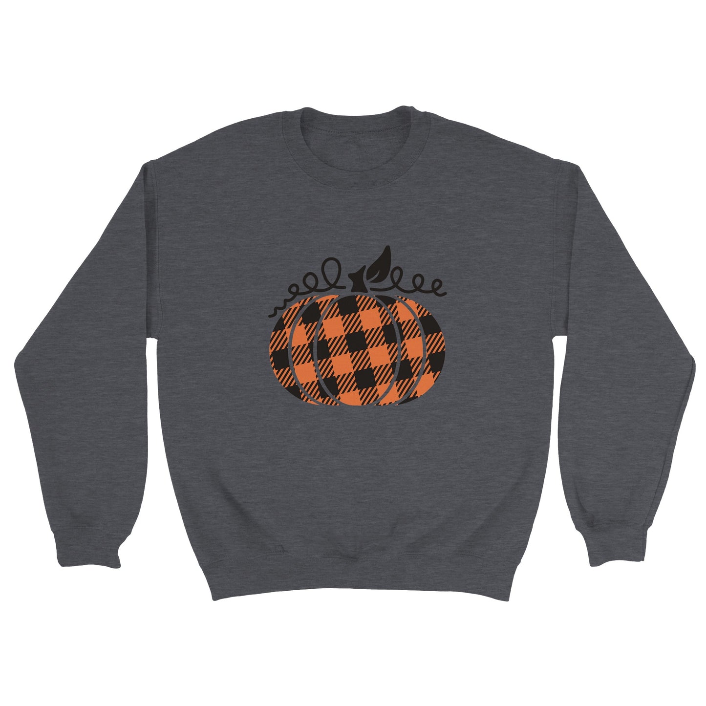 Plaid Pumpkin Classic Unisex Crewneck Sweatshirt