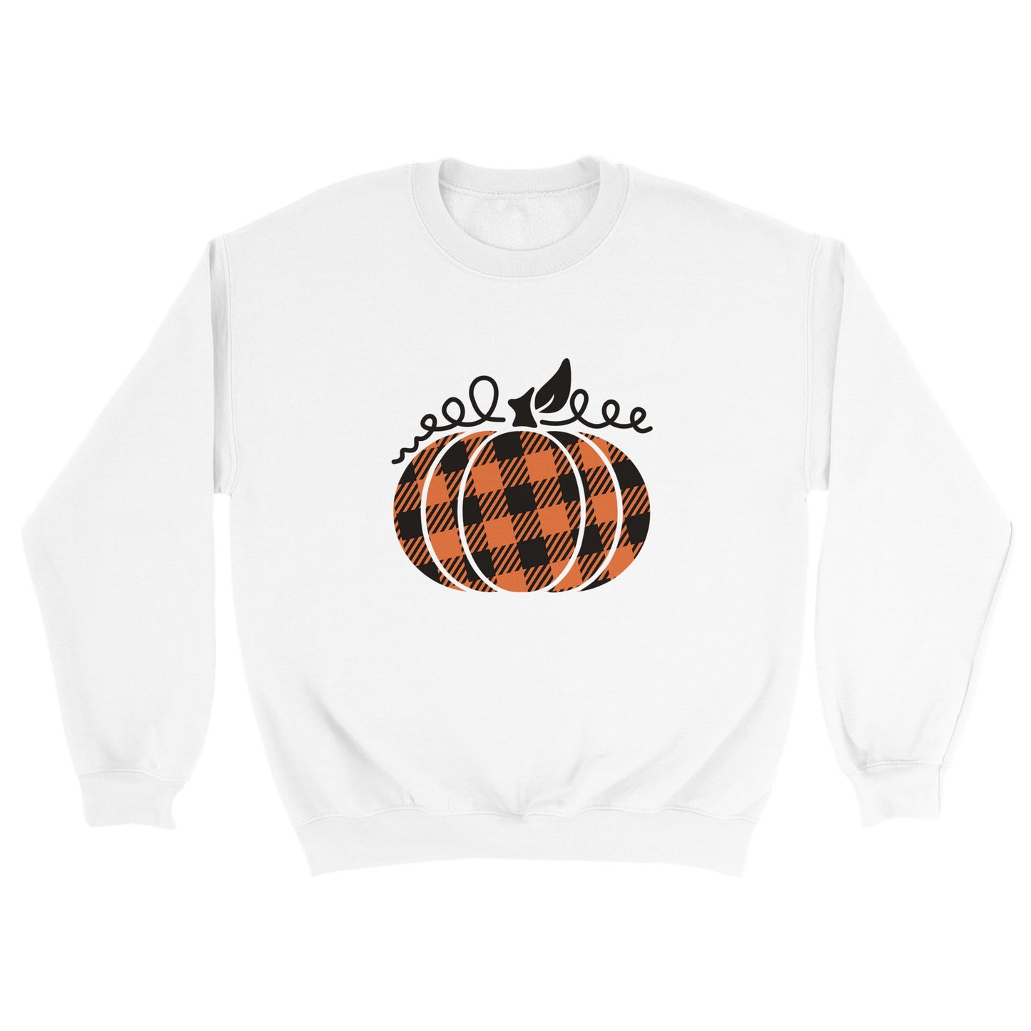 Plaid Pumpkin Classic Unisex Crewneck Sweatshirt